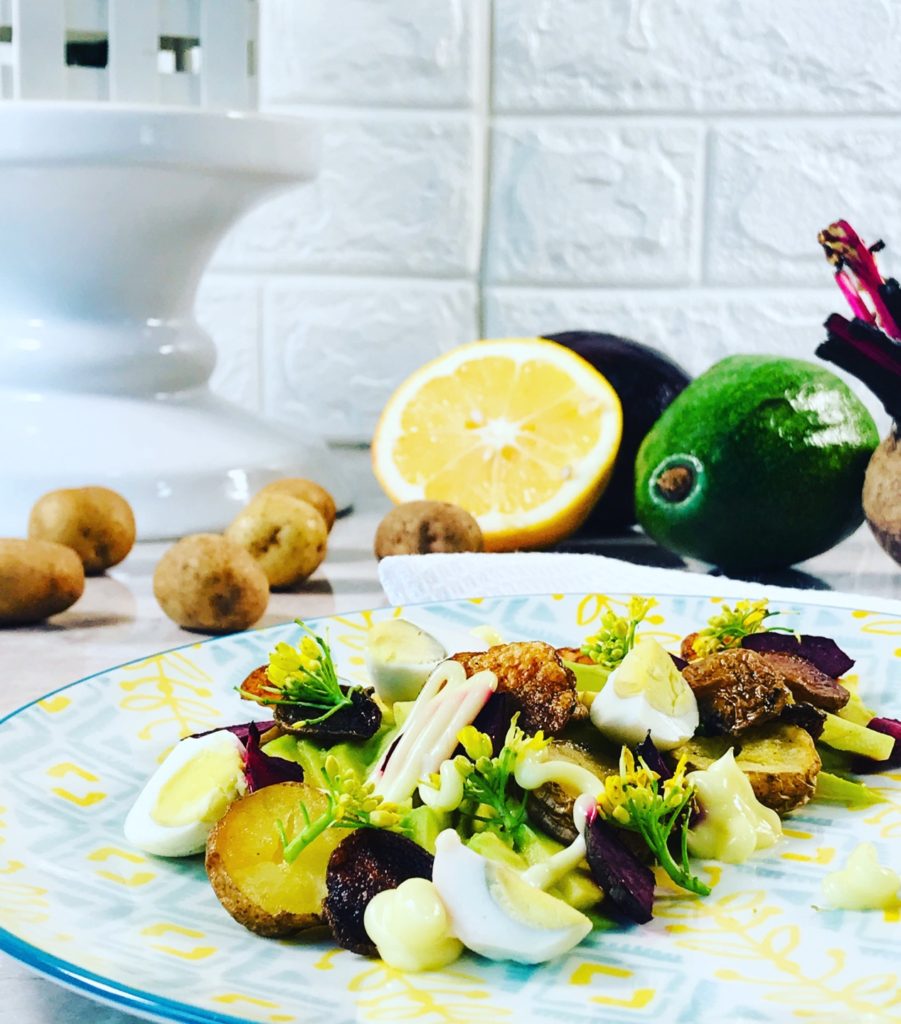 Roasted Potato and Beetroot ,Fresh Avocados Salad