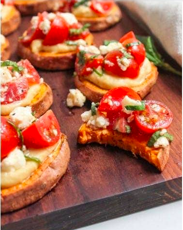 Tomato and Hummus Bruschetta