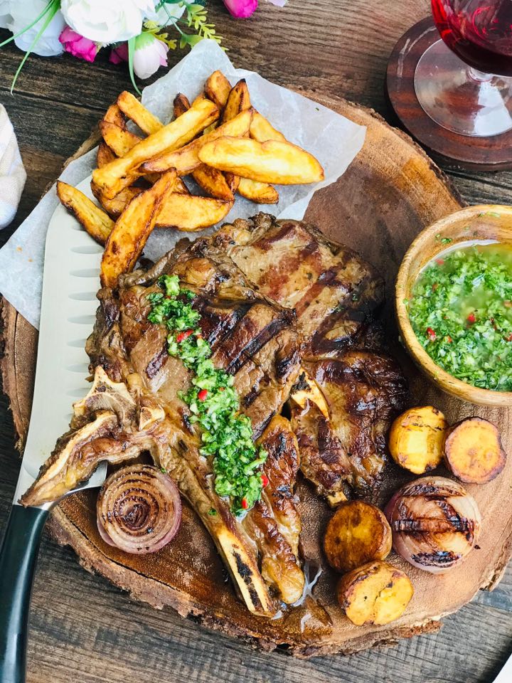 Onion Marinated Steak with Chimichuri sauce