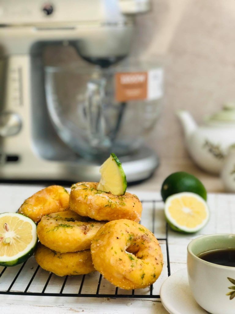 Lime doughnuts with Cafe Americano