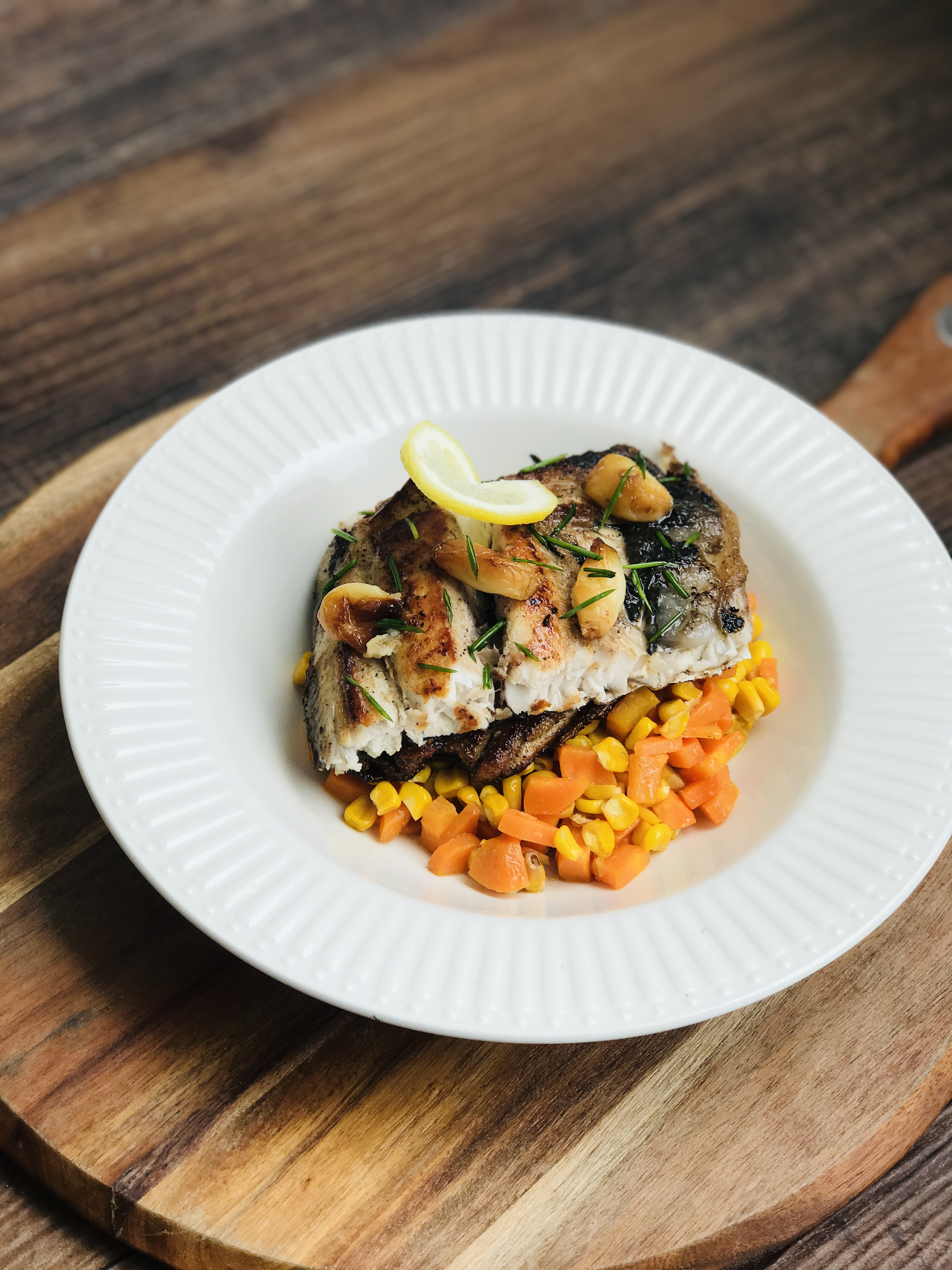 Baked Garlic Milkfish