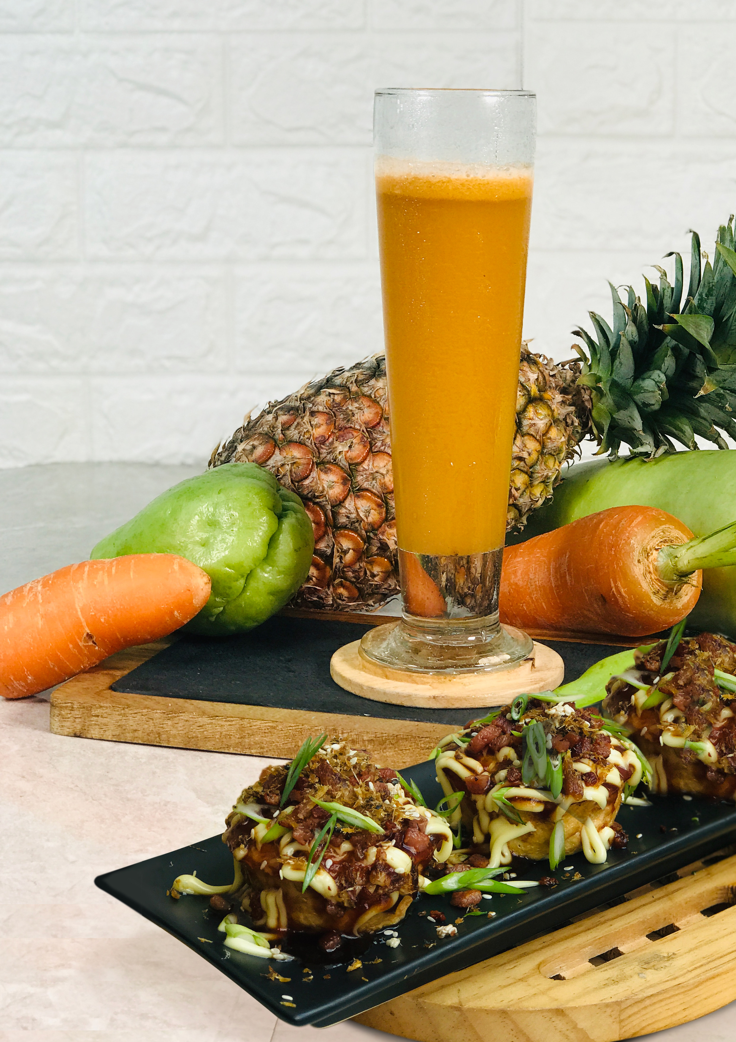 Baked Okonomiyaki Muffins and Tonic Energizer Juice