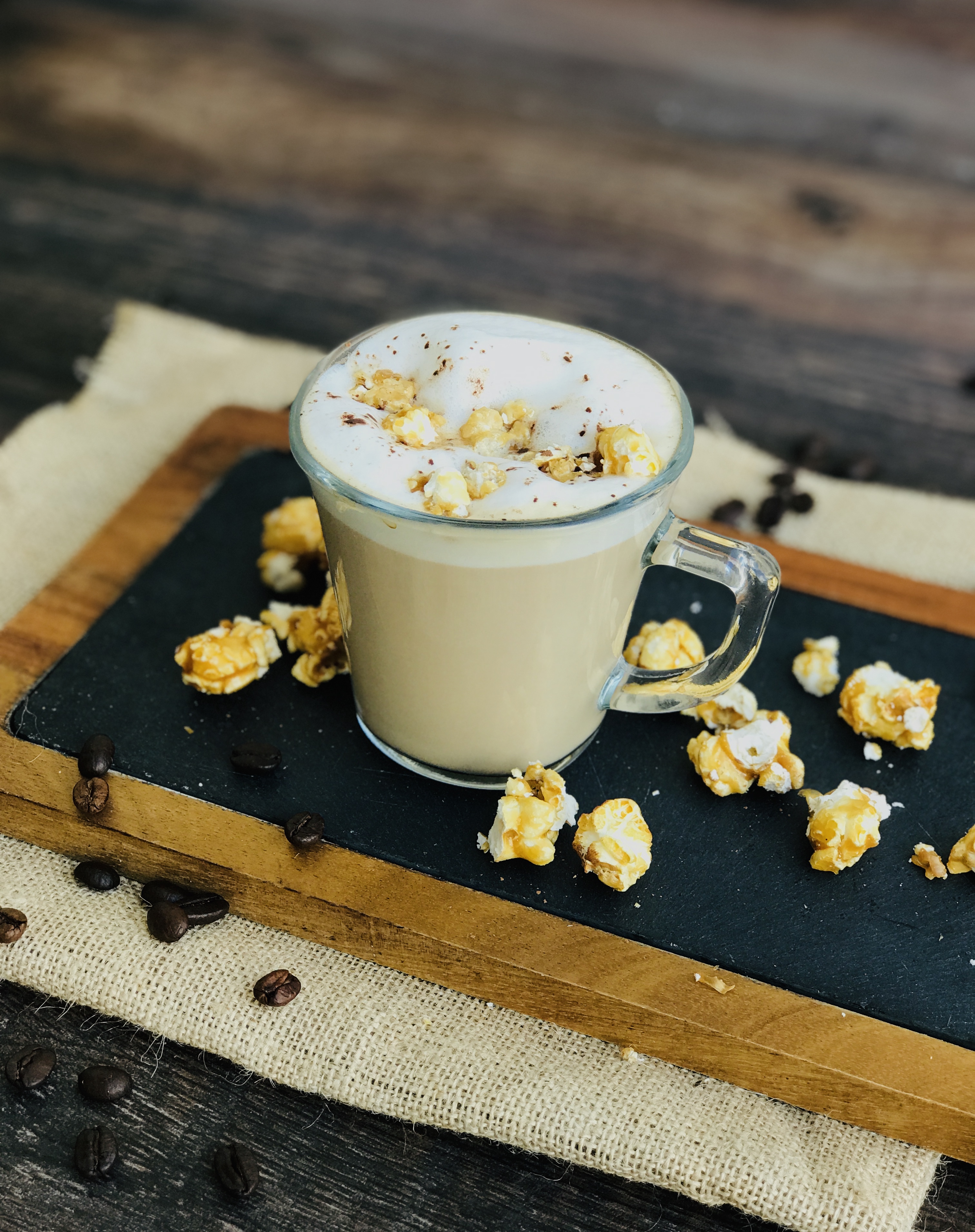Hazelnut and Popcorn Latté