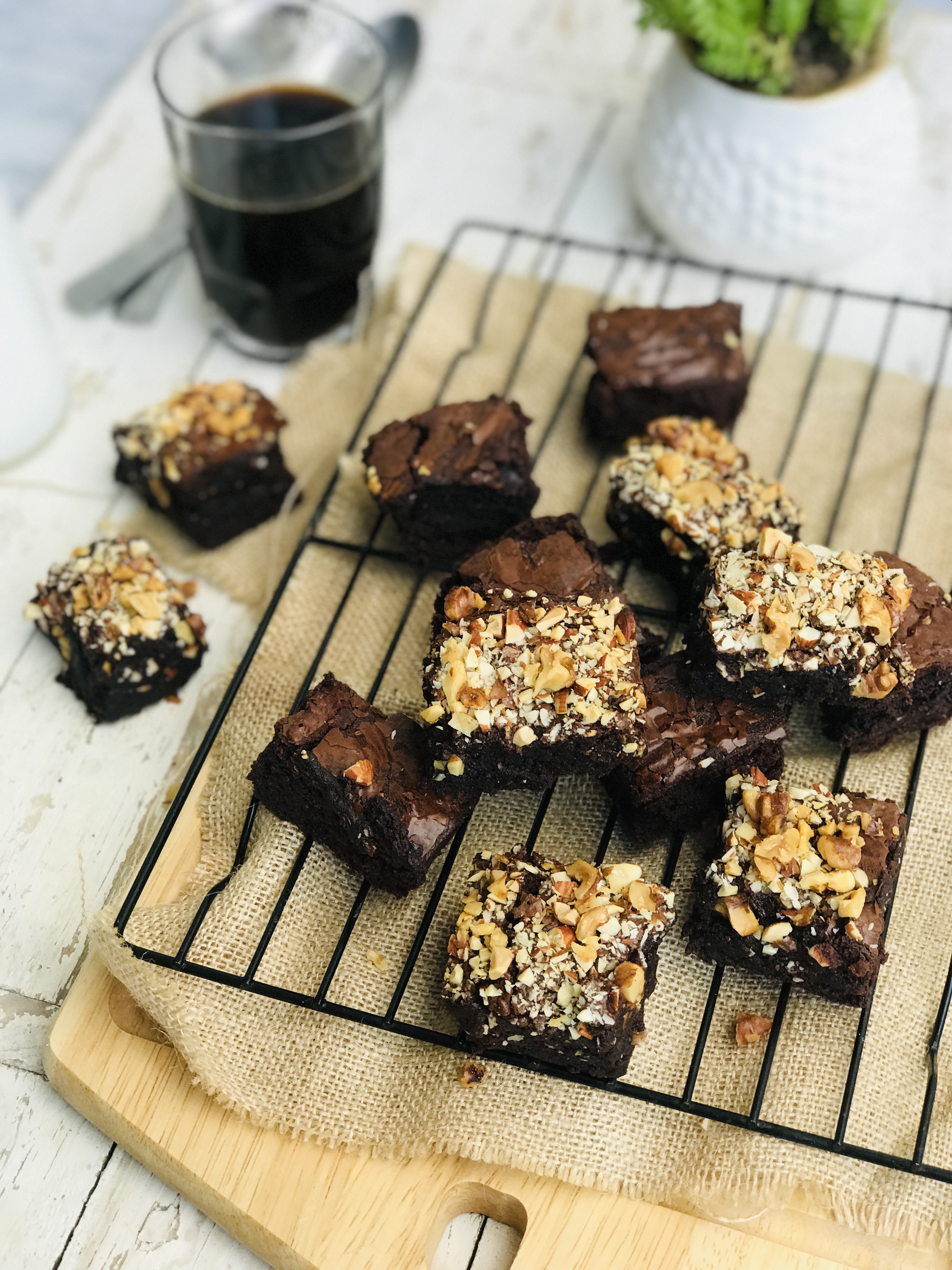 Espresso Walnut Brownies