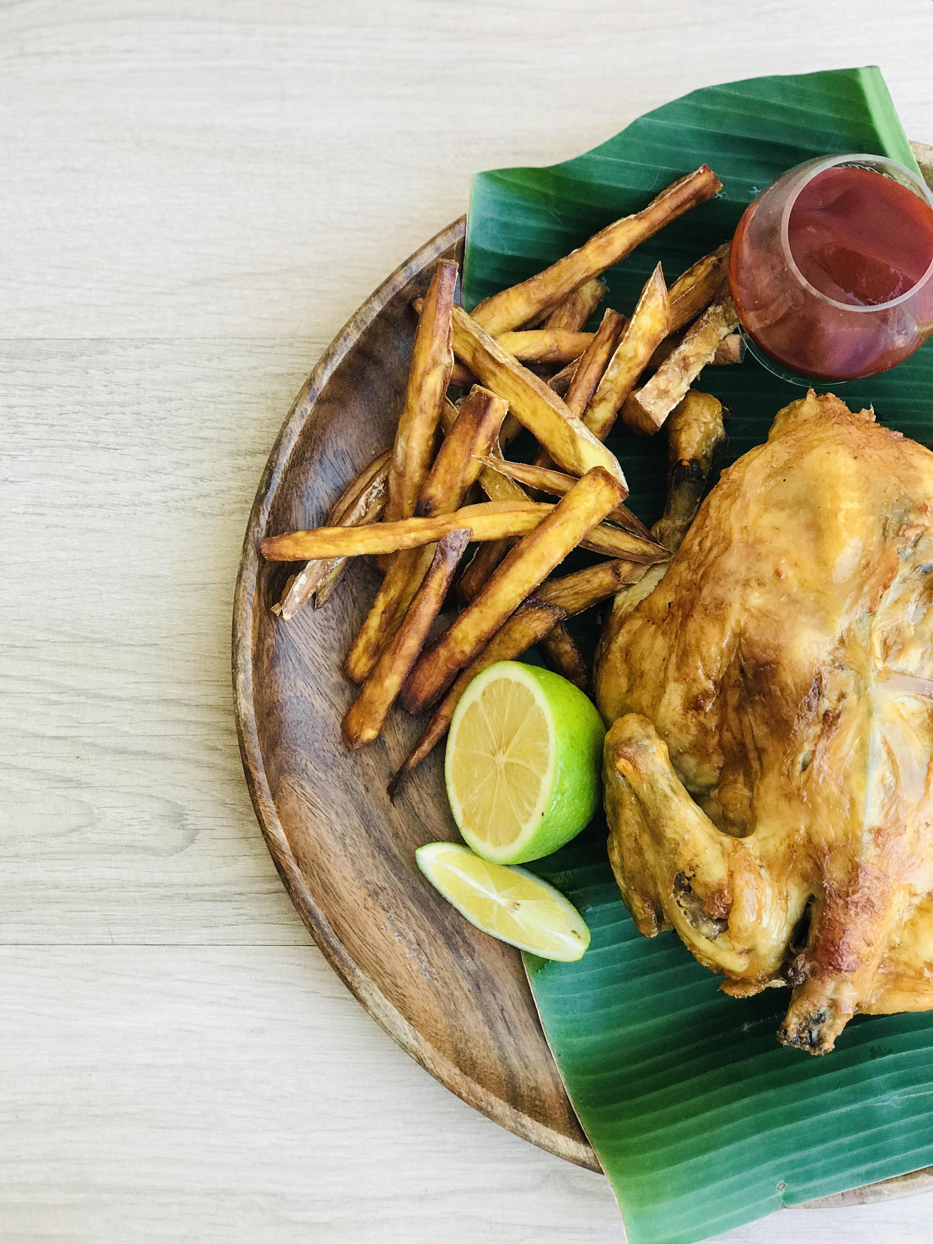 Lime Spring Chicken with Camote Fries