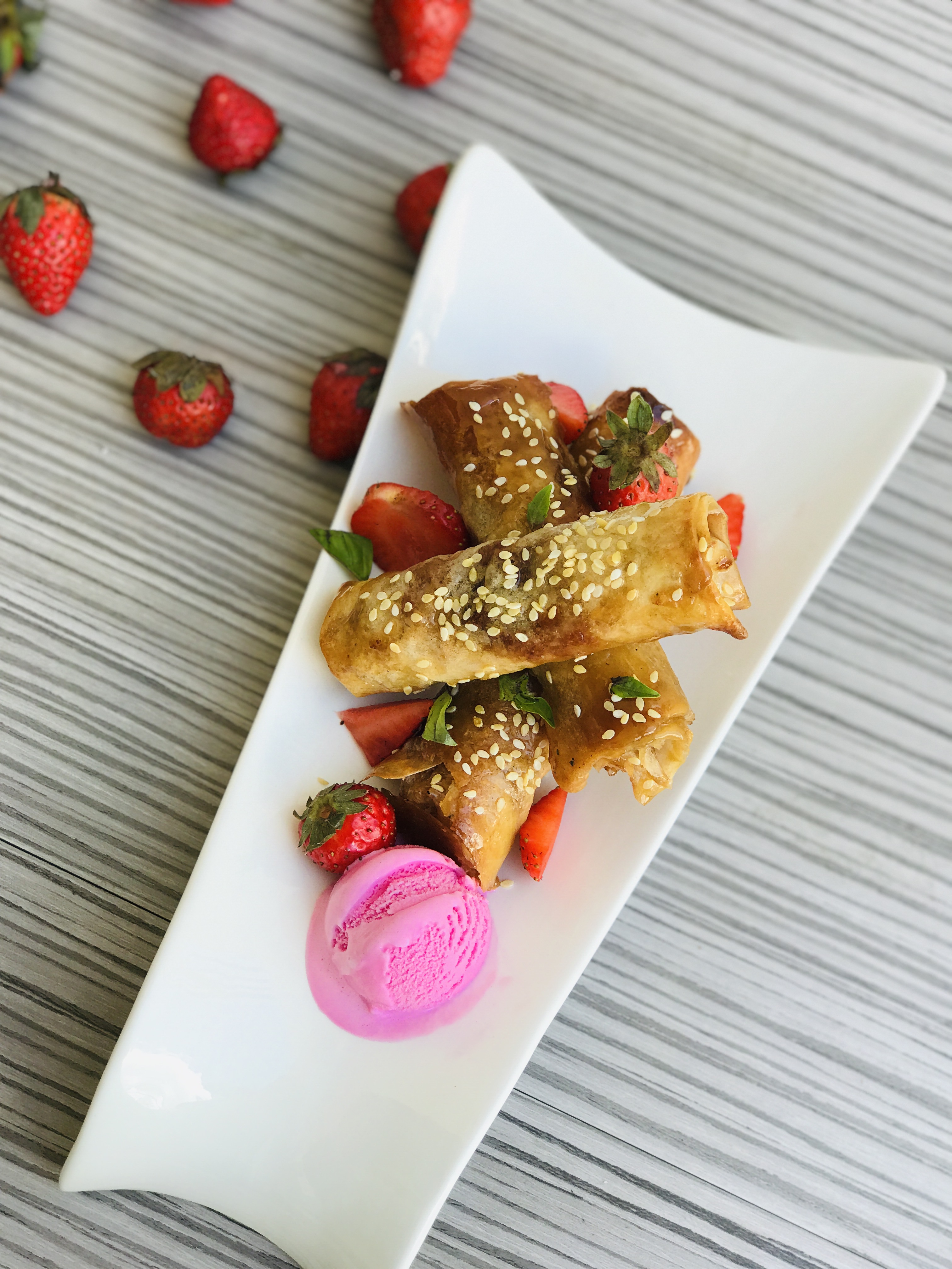 Strawberry Basil Turon
