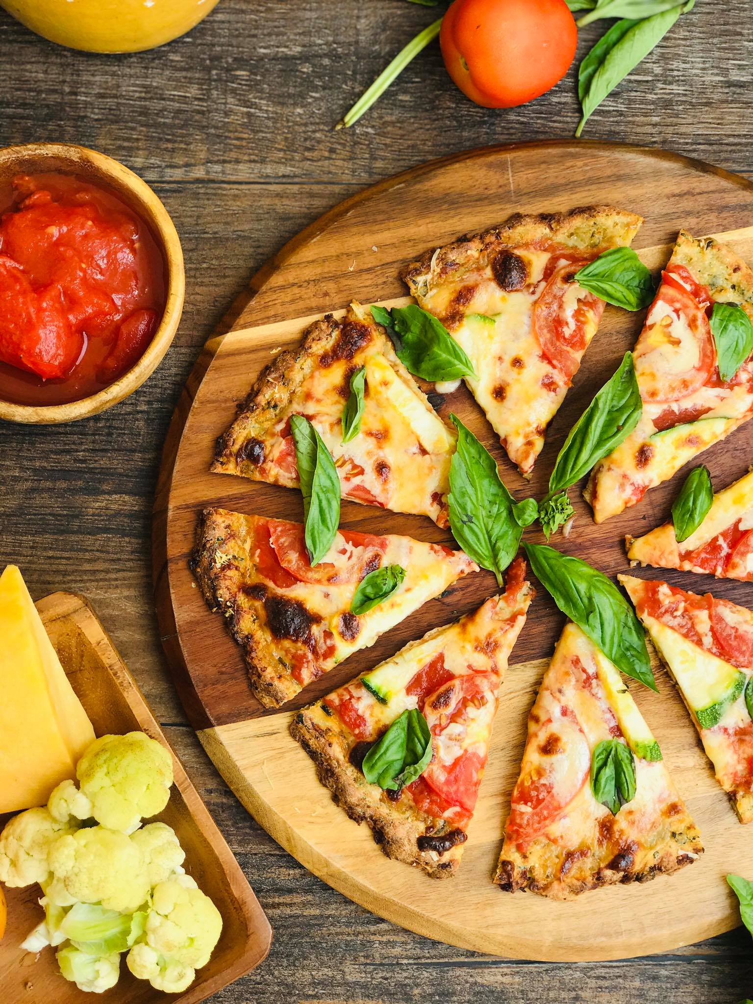 Cauliflower Crust Pizza Margherita