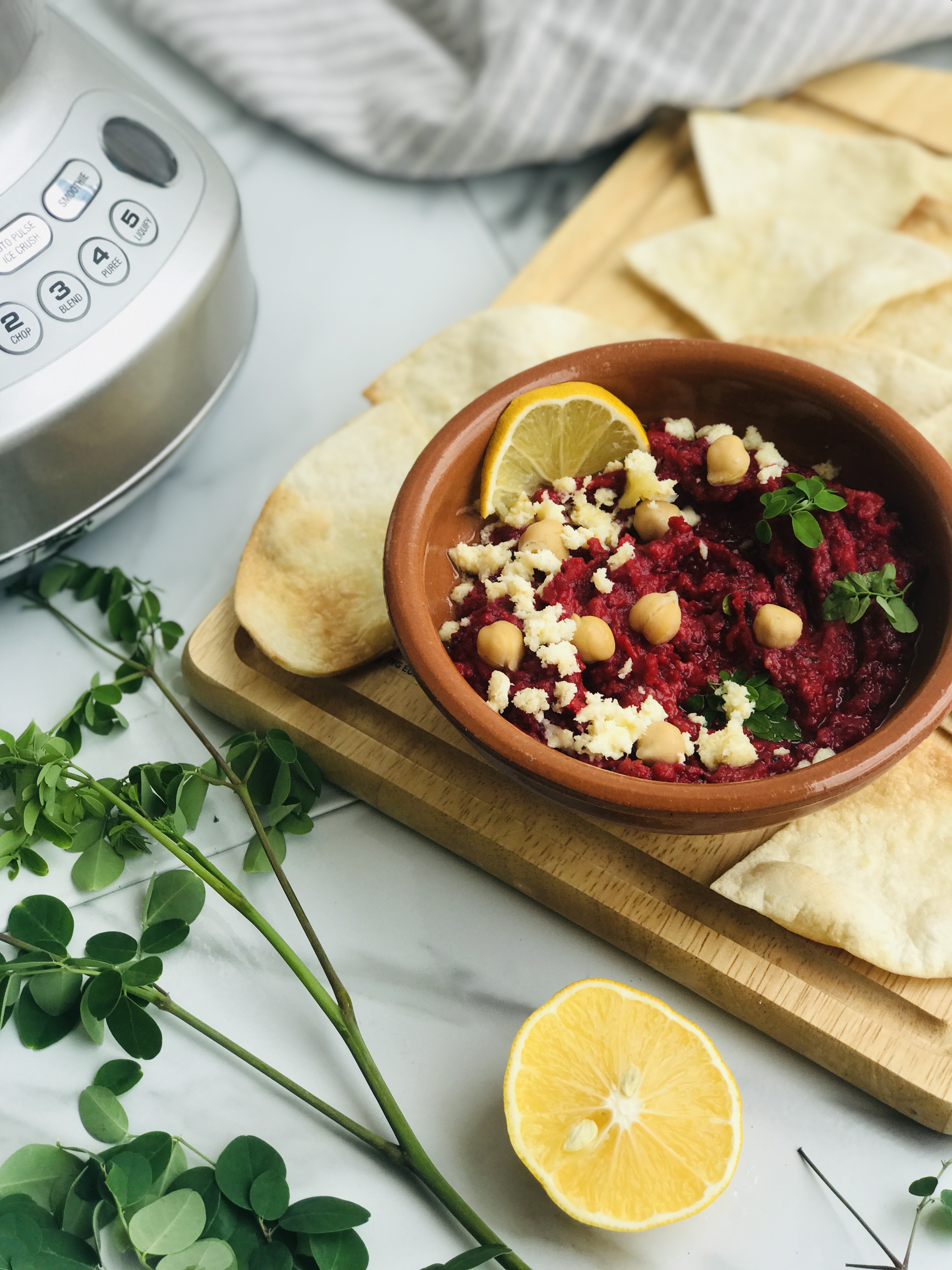 Roasted Beetroot and Malunggay Hummus