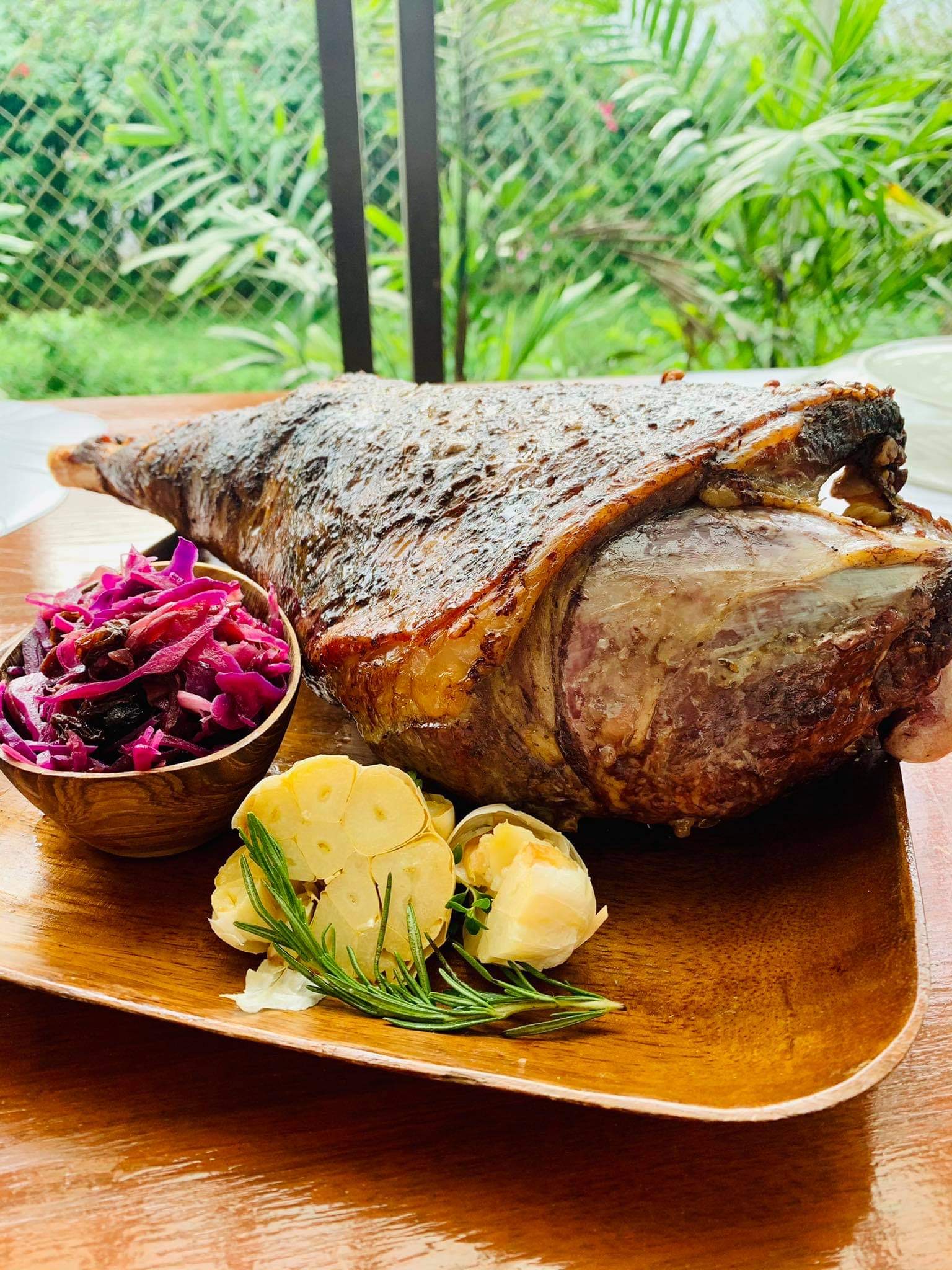 Roasted Leg of Lamb with Fresh Herbs & Garlic