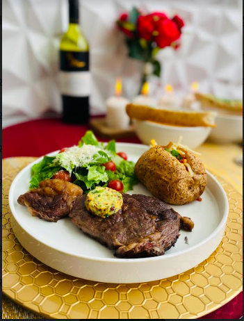 Angus Ribeye Steak with Baked Potato