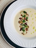Roasted Cauliflower and Ham Soup
