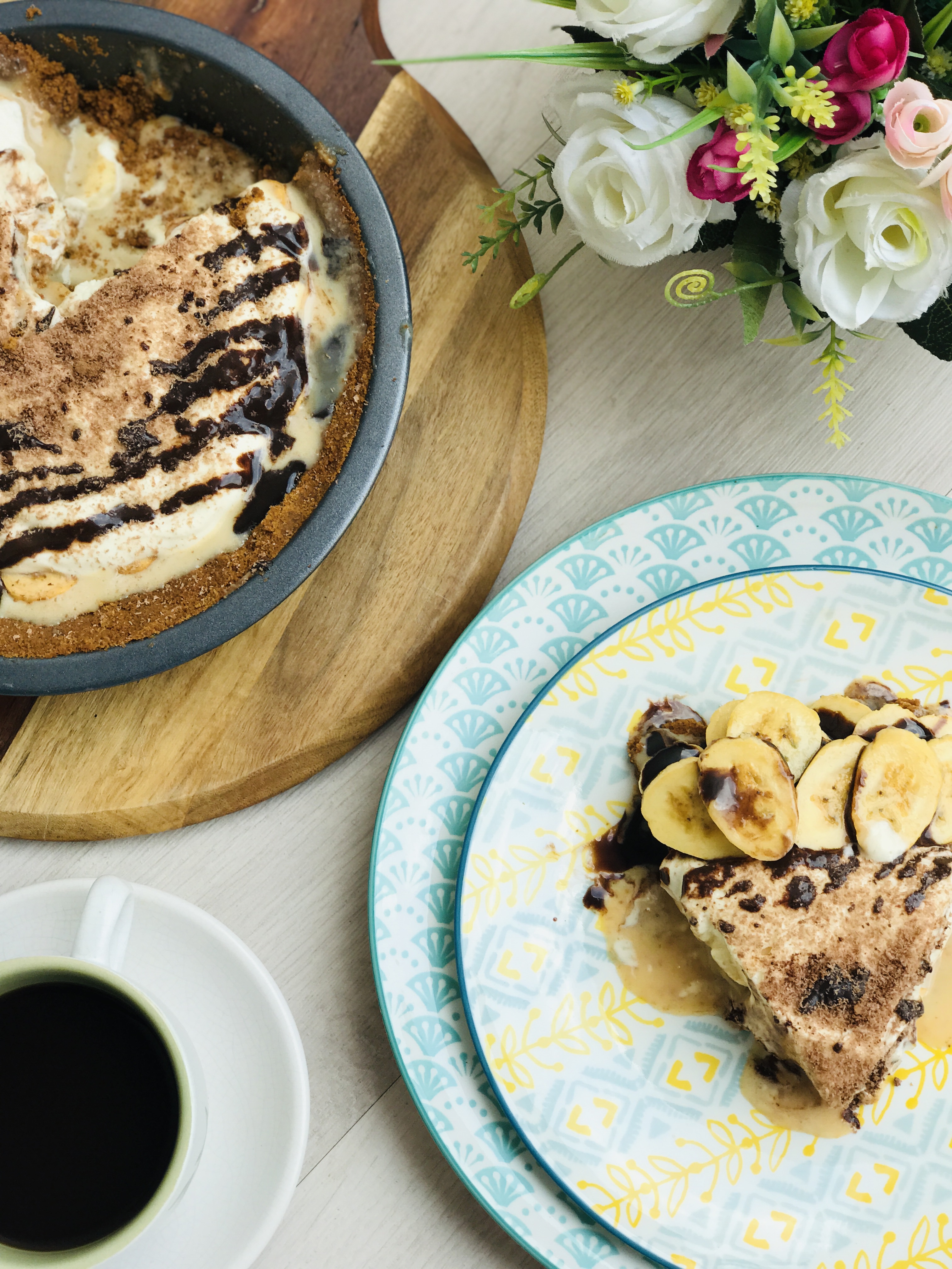 Coffee Banofee Pie & Freshly Brewed Coffee